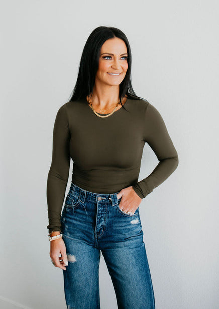 Stevie Crew Neck Seamless Top by Lily & Lottie product view
