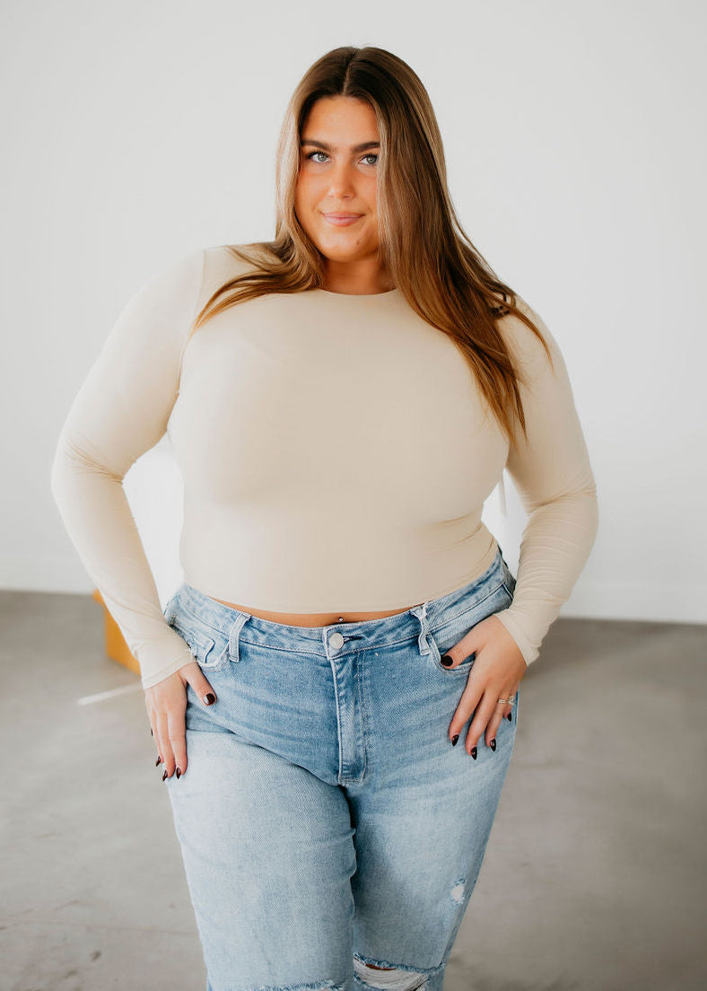 image of Stevie Crew Neck Seamless Top by Lily & Lottie