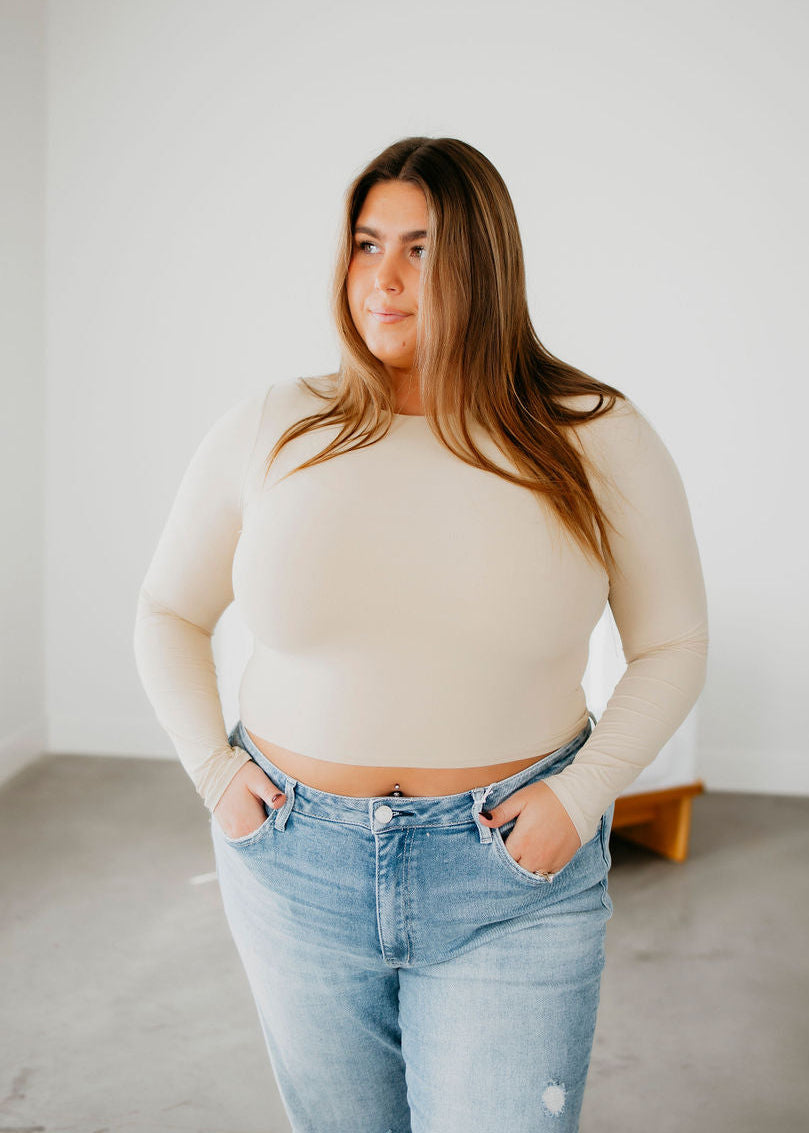 Stevie Crew Neck Seamless Top by Lily & Lottie