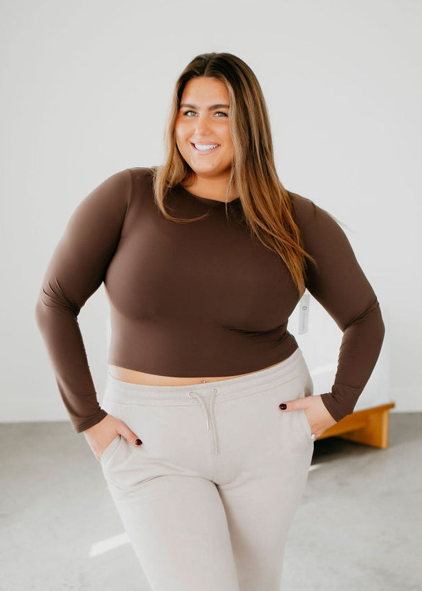 image of Stevie Crew Neck Seamless Top by Lily & Lottie
