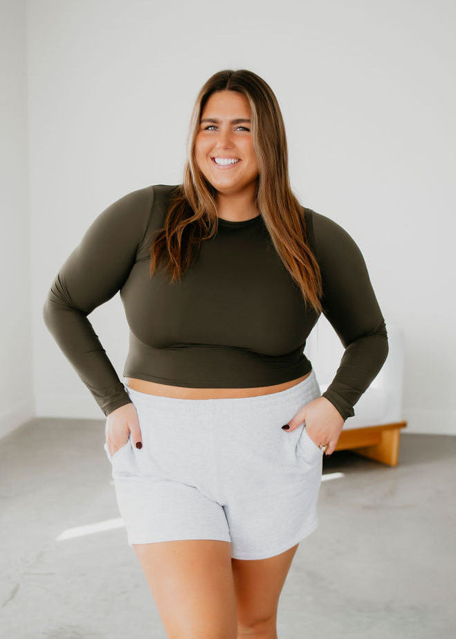 Stevie Crew Neck Seamless Top by Lily & Lottie
