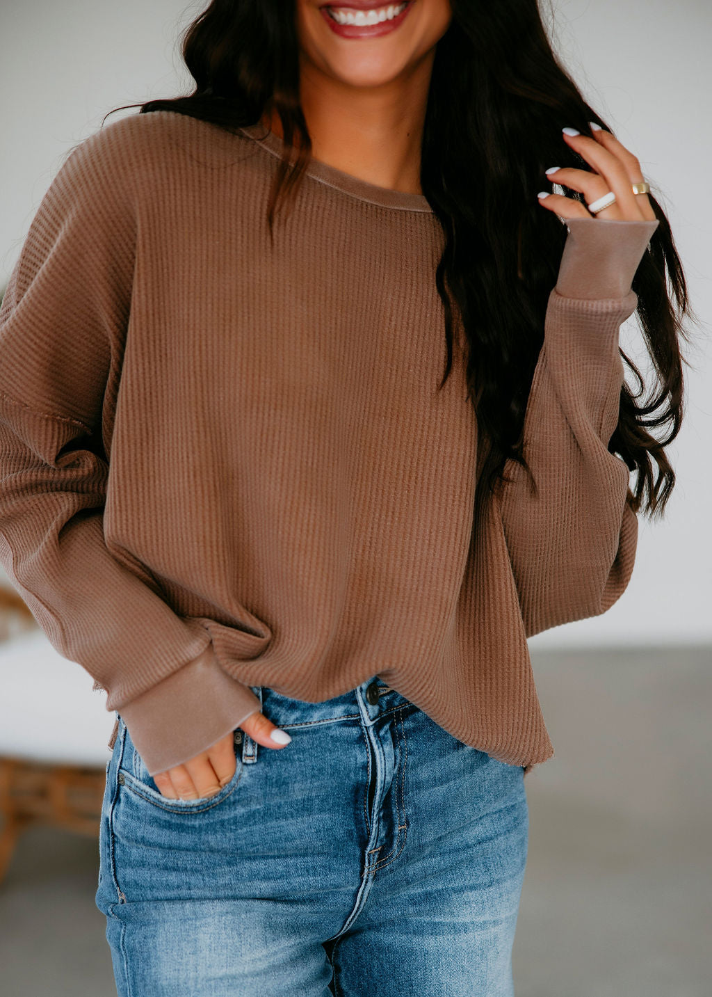 Addy Waffle Knit Top