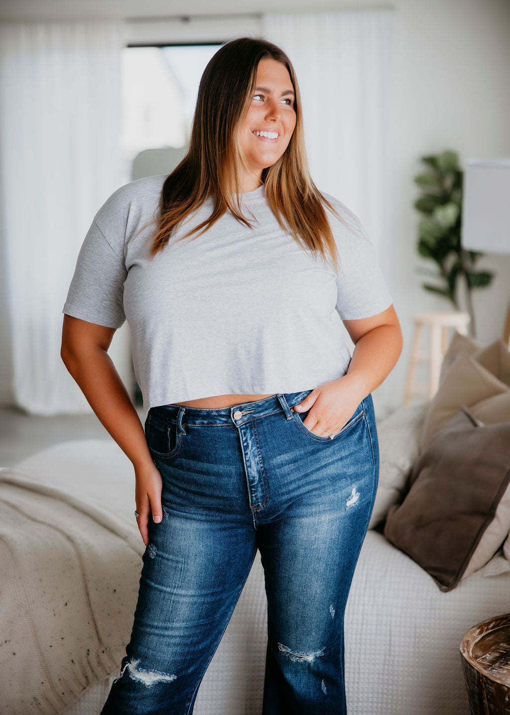 Chloe Crop Tee by Lily & Lottie