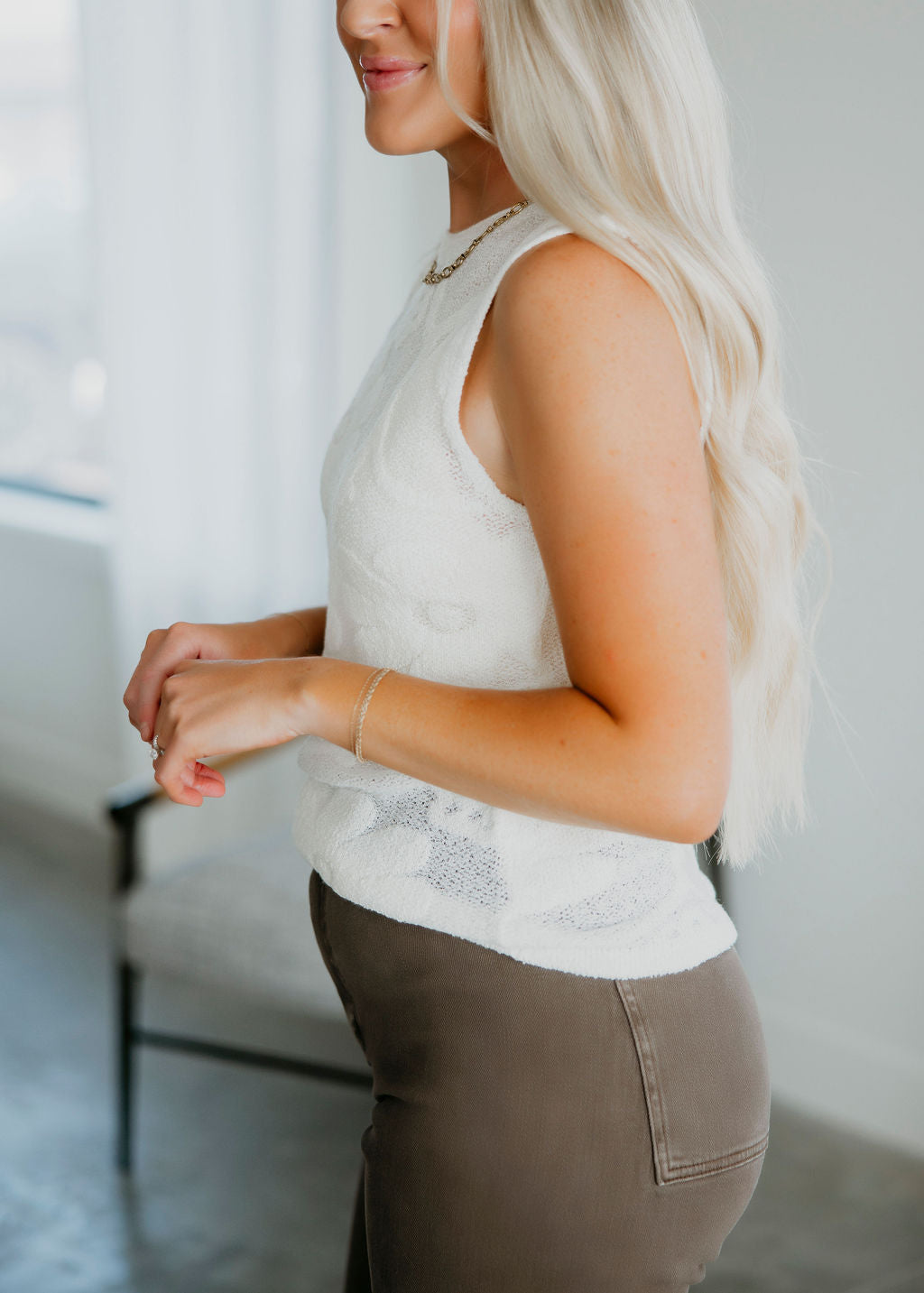 Skyla Floral Mesh Tank