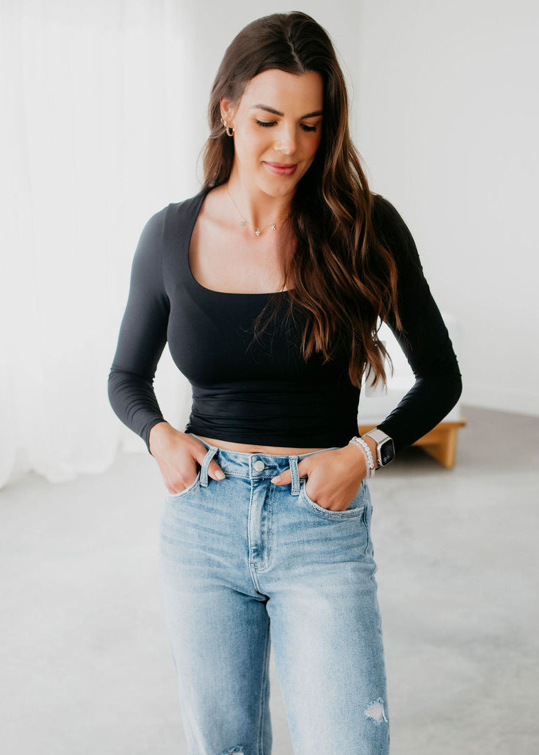 Veda Square Neck Seamless Top by Lily & Lottie