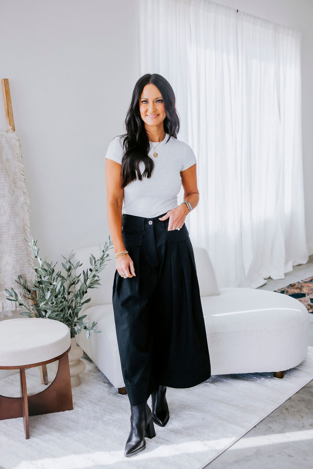 image of Alessia Pleated Culotte Pants