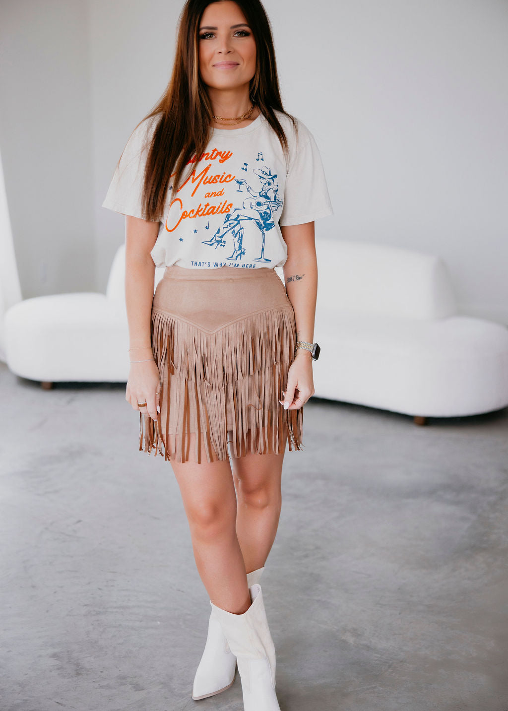 Talia Fringe Mini Skirt