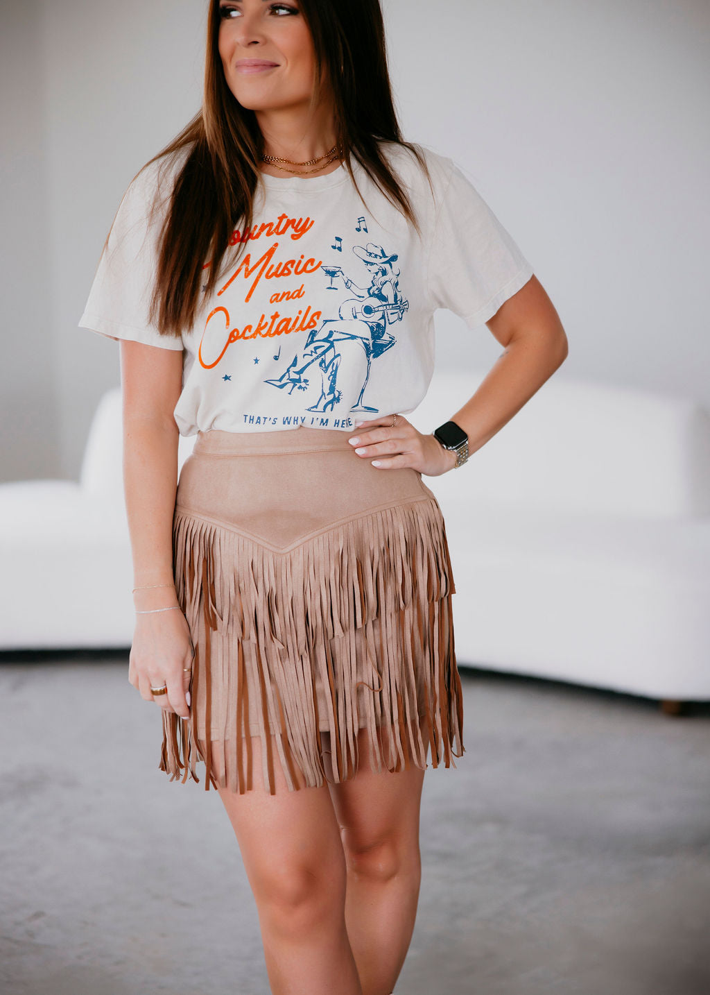 Talia Fringe Mini Skirt