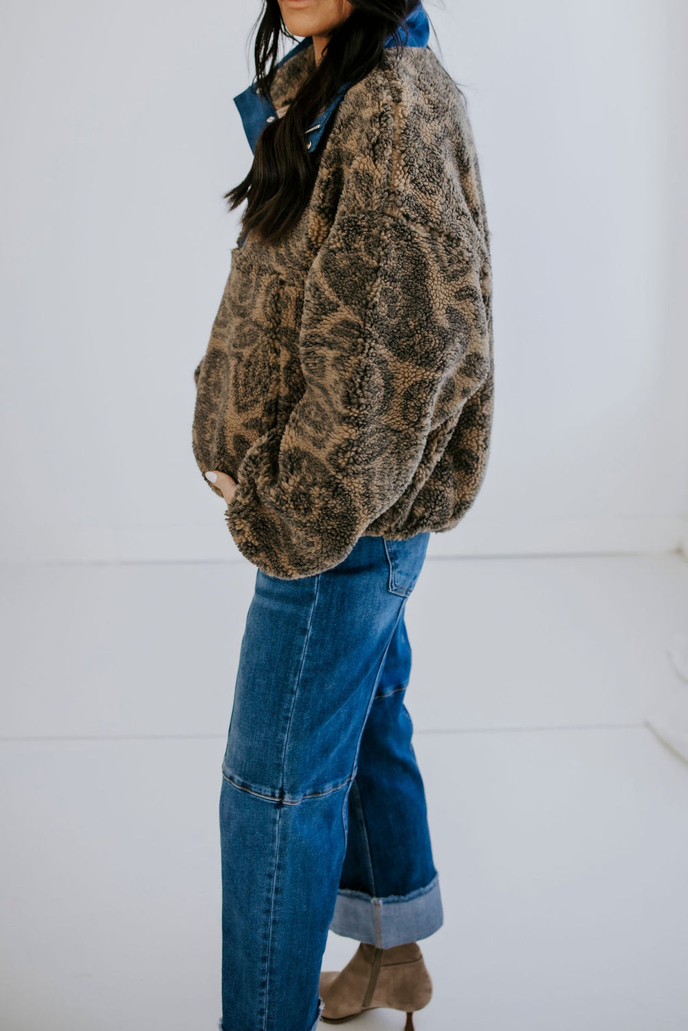 Beatrice Paisley Sherpa Pullover