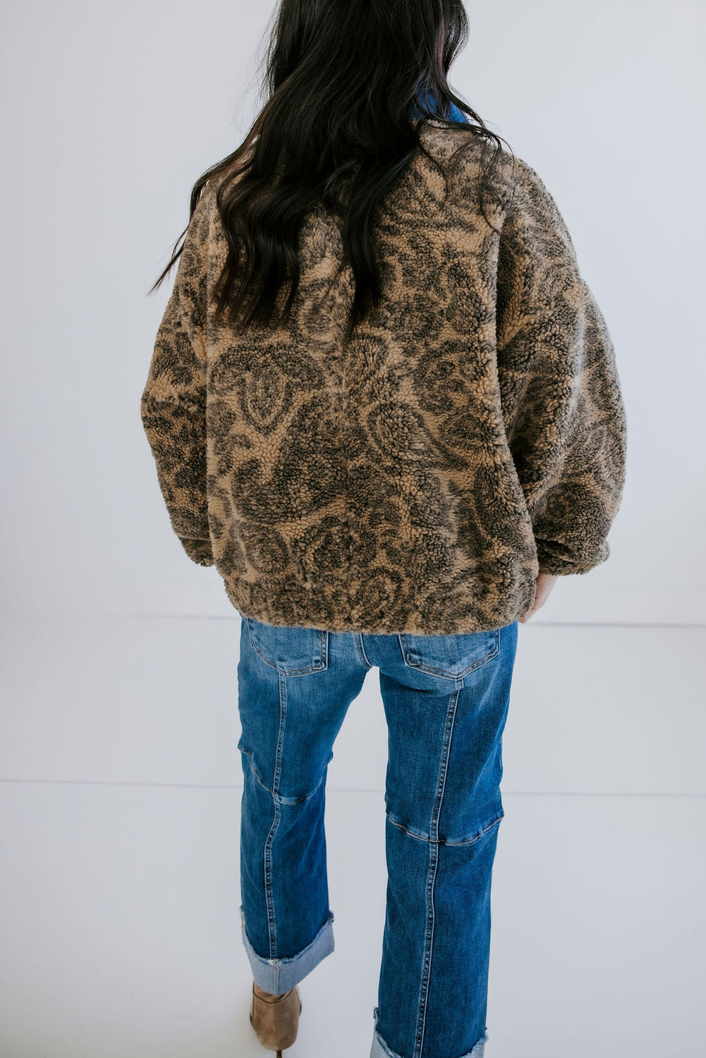 Beatrice Paisley Sherpa Pullover