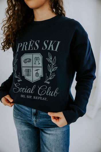Apres Ski Sip Repeat Graphic Crew