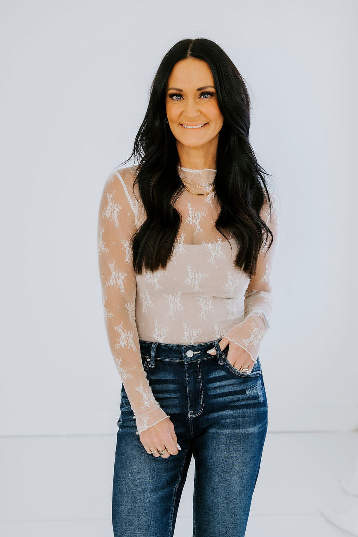 image of Ember Floral Mesh Top