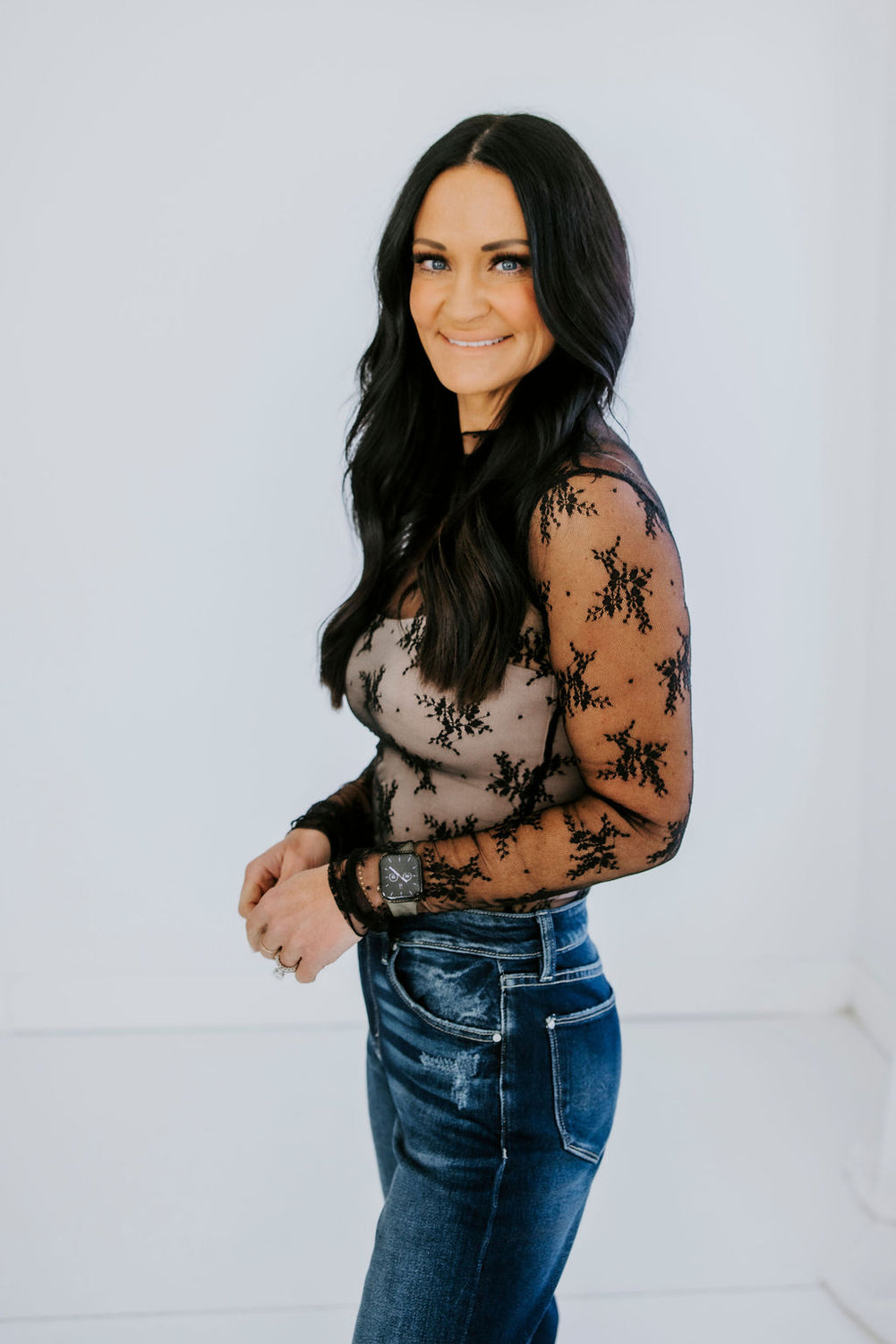 Ember Floral Mesh Top