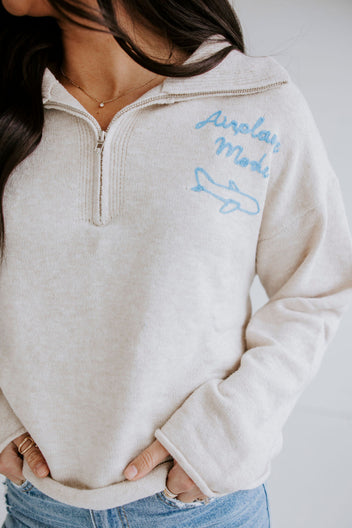 Airplane Mode Half Zip Pullover