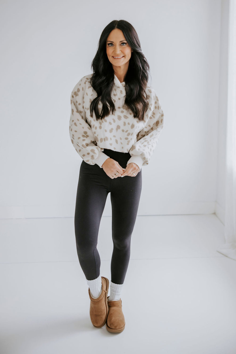 Farah Animal Print Cropped Hoodie