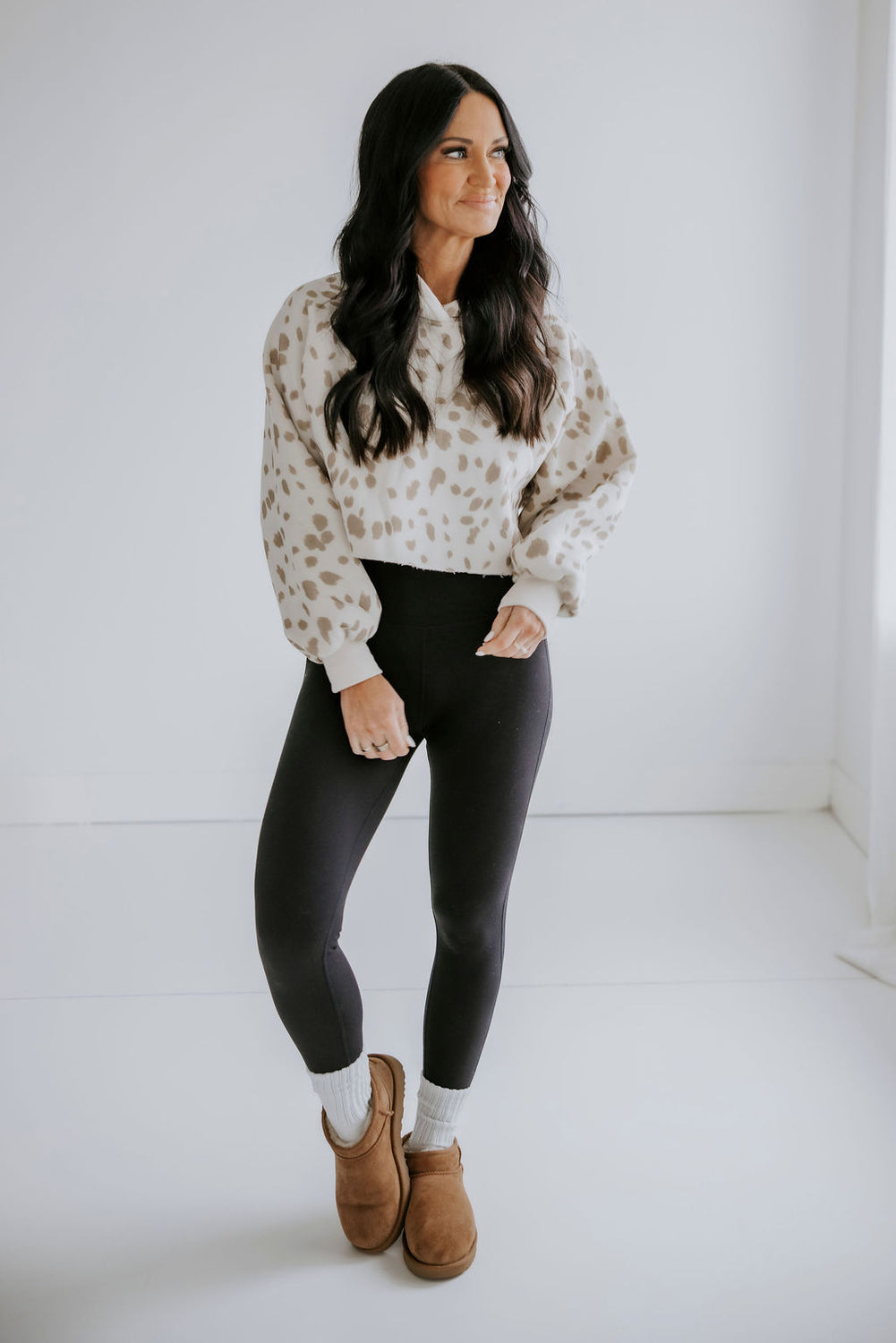 Farah Animal Print Cropped Hoodie