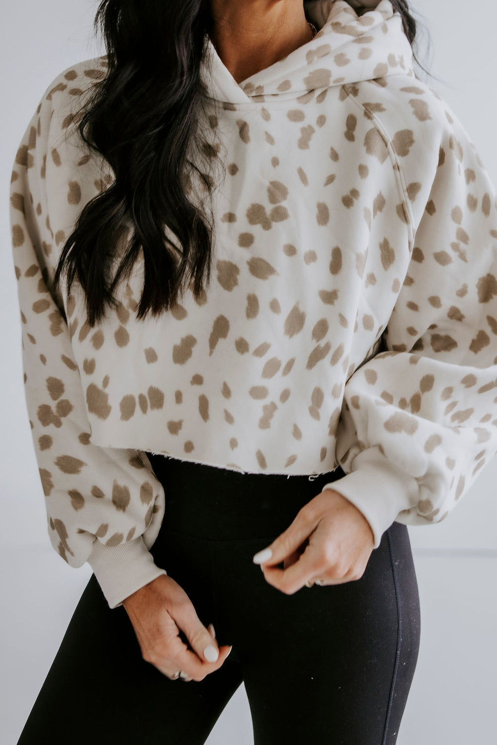 Farah Animal Print Cropped Hoodie