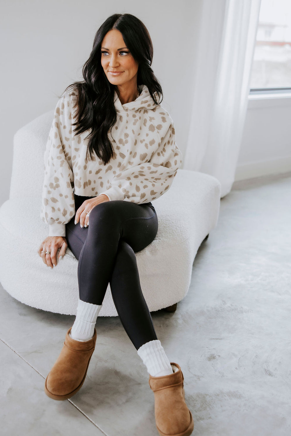 Farah Animal Print Cropped Hoodie