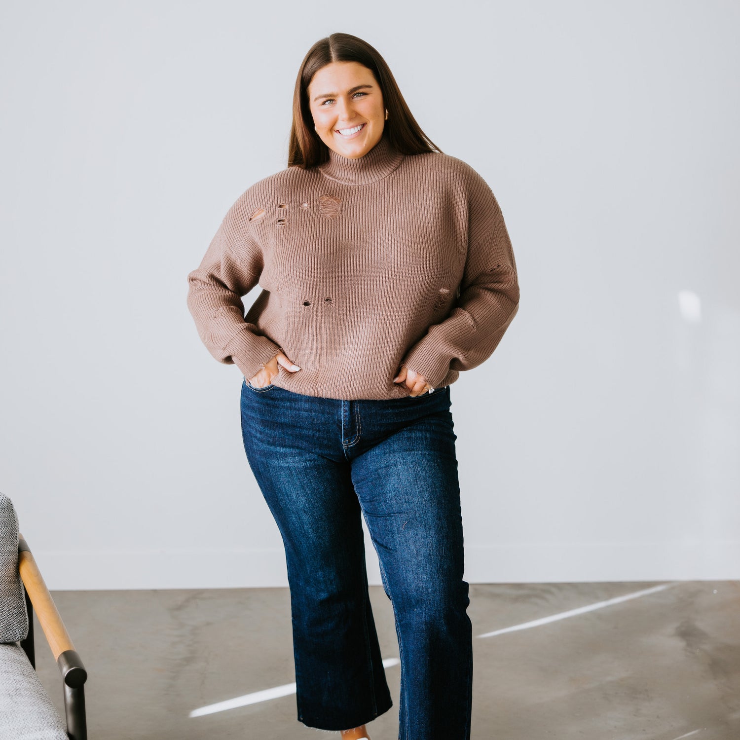 Ettie Distressed Sweater by Lily and Lottie