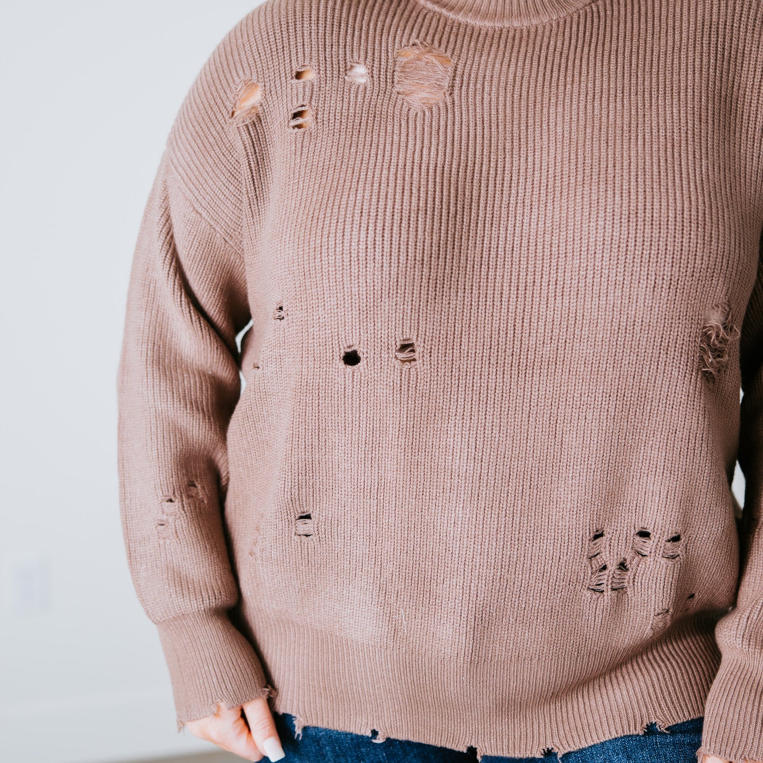 Ettie Distressed Sweater by Lily and Lottie