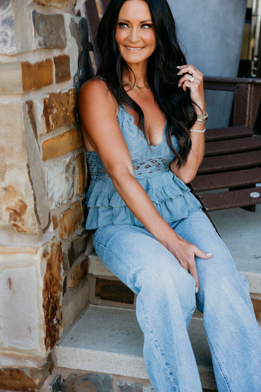 Mindy Lace Ruffle Tank