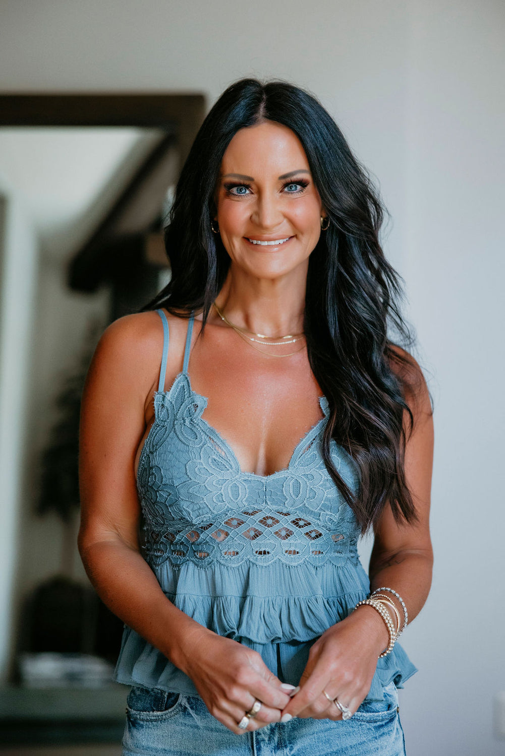 Mindy Lace Ruffle Tank