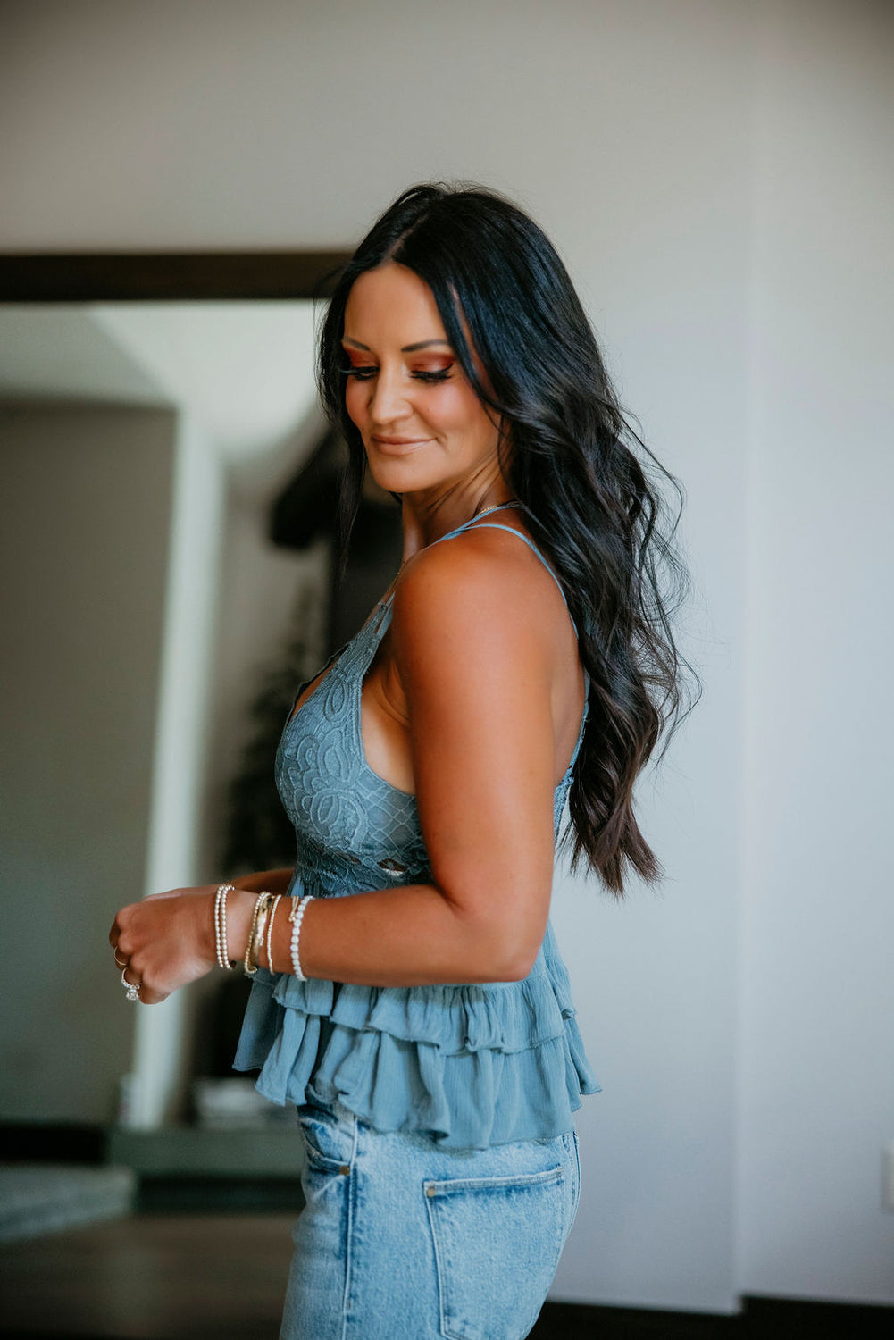 Mindy Lace Ruffle Tank