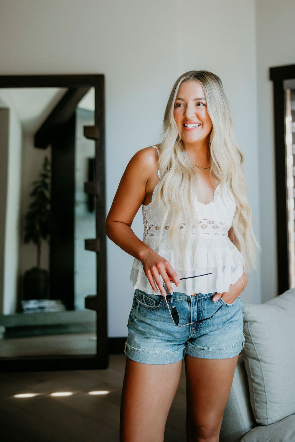 Mindy Lace Ruffle Tank