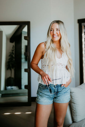 Mindy Lace Ruffle Tank