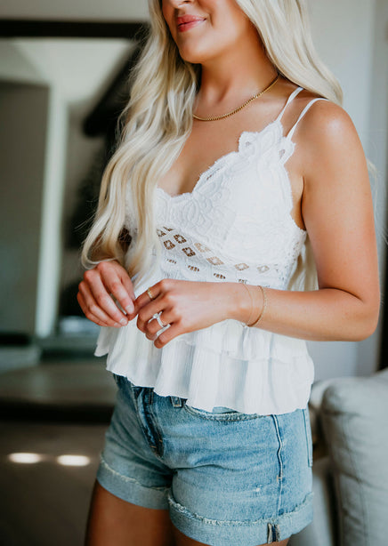 Mindy Lace Ruffle Tank product view