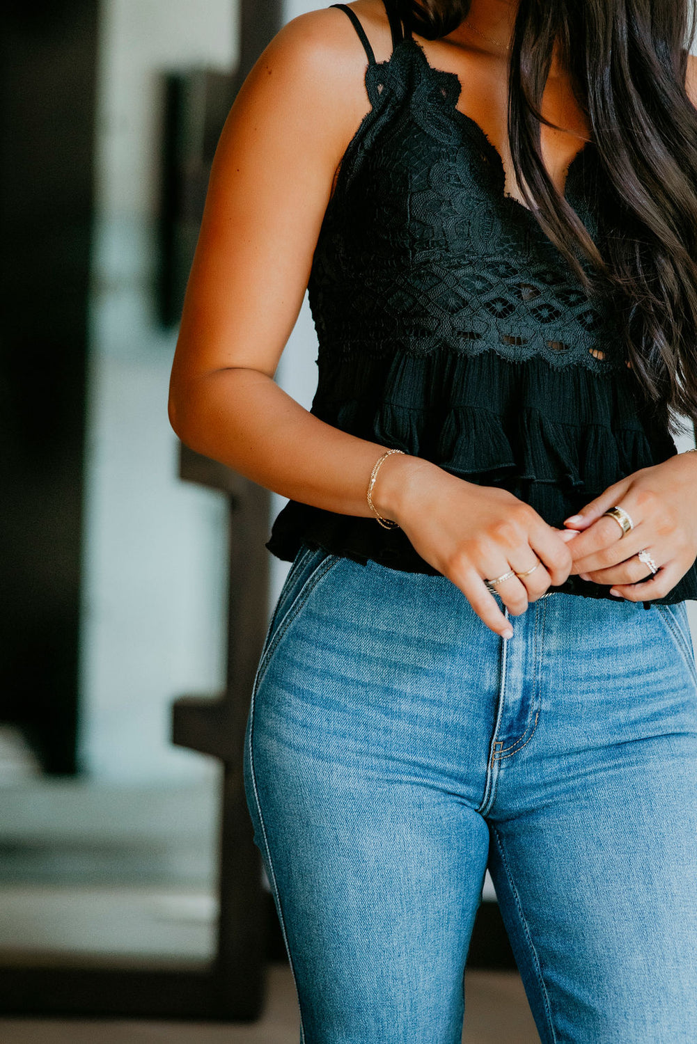 Mindy Lace Ruffle Tank