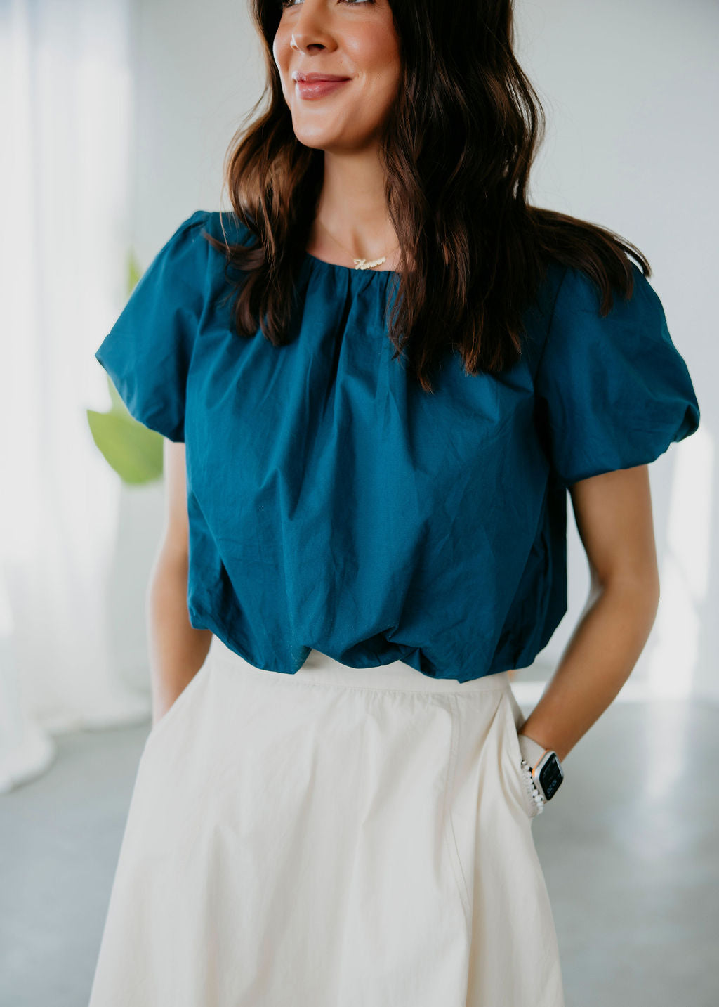 Ryen Bubble Hem Blouse