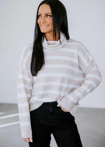 Derren Striped Turtleneck Sweater