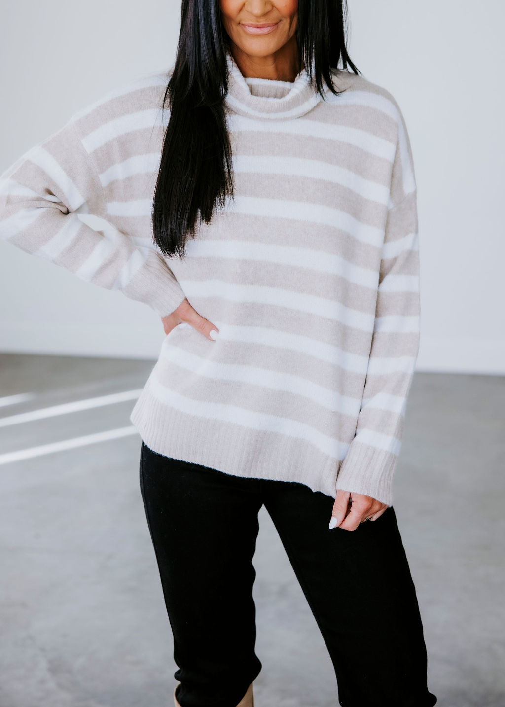 Derren Striped Turtleneck Sweater