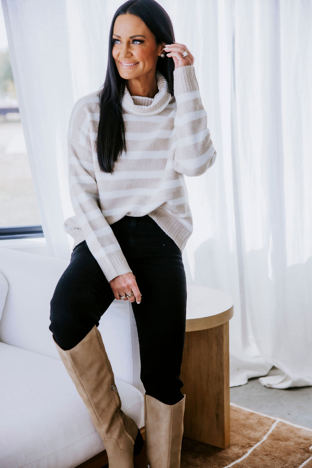 Derren Striped Turtleneck Sweater