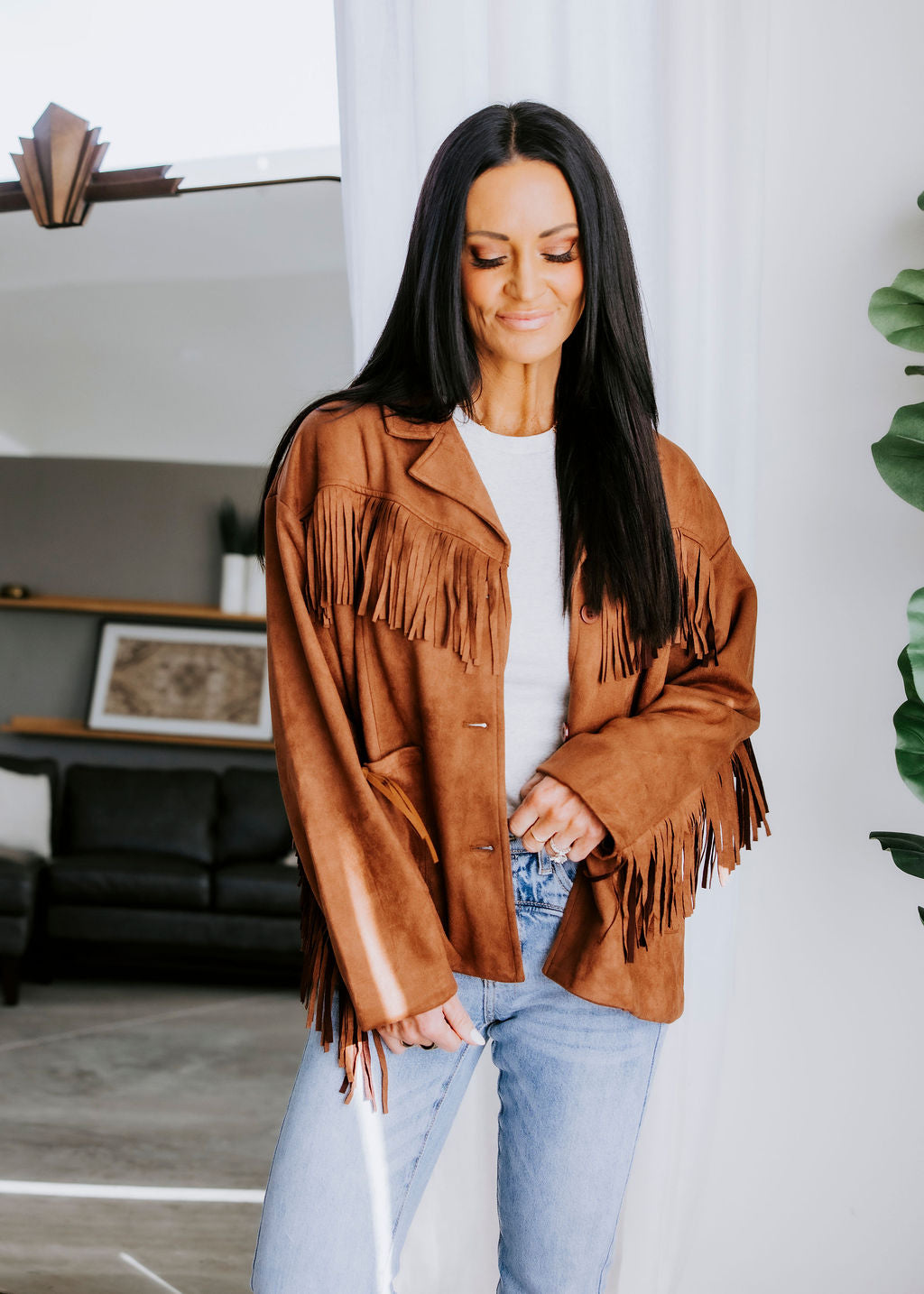 Loretta Suede Fringe Jacket