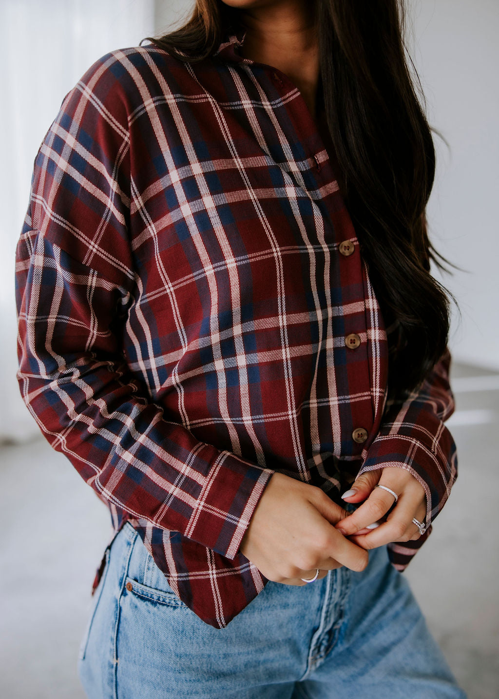 Dylan Plaid Button Down Top