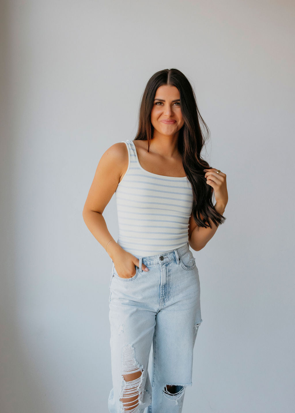 Ronnie Striped Rib Bodysuit