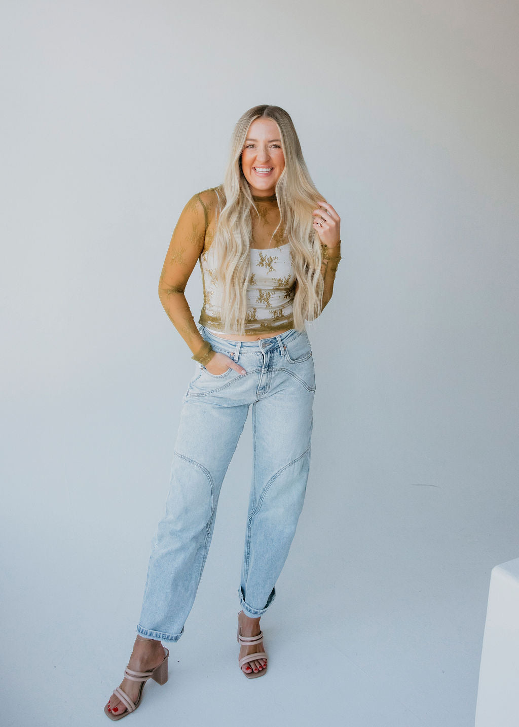 Elaina Mesh Long Sleeve Top