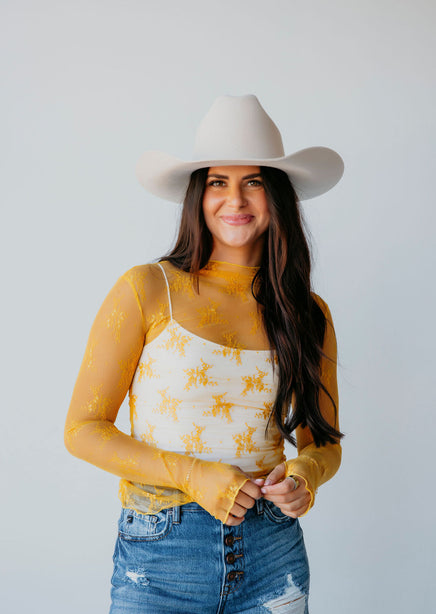 Elaina Mesh Long Sleeve Top product view