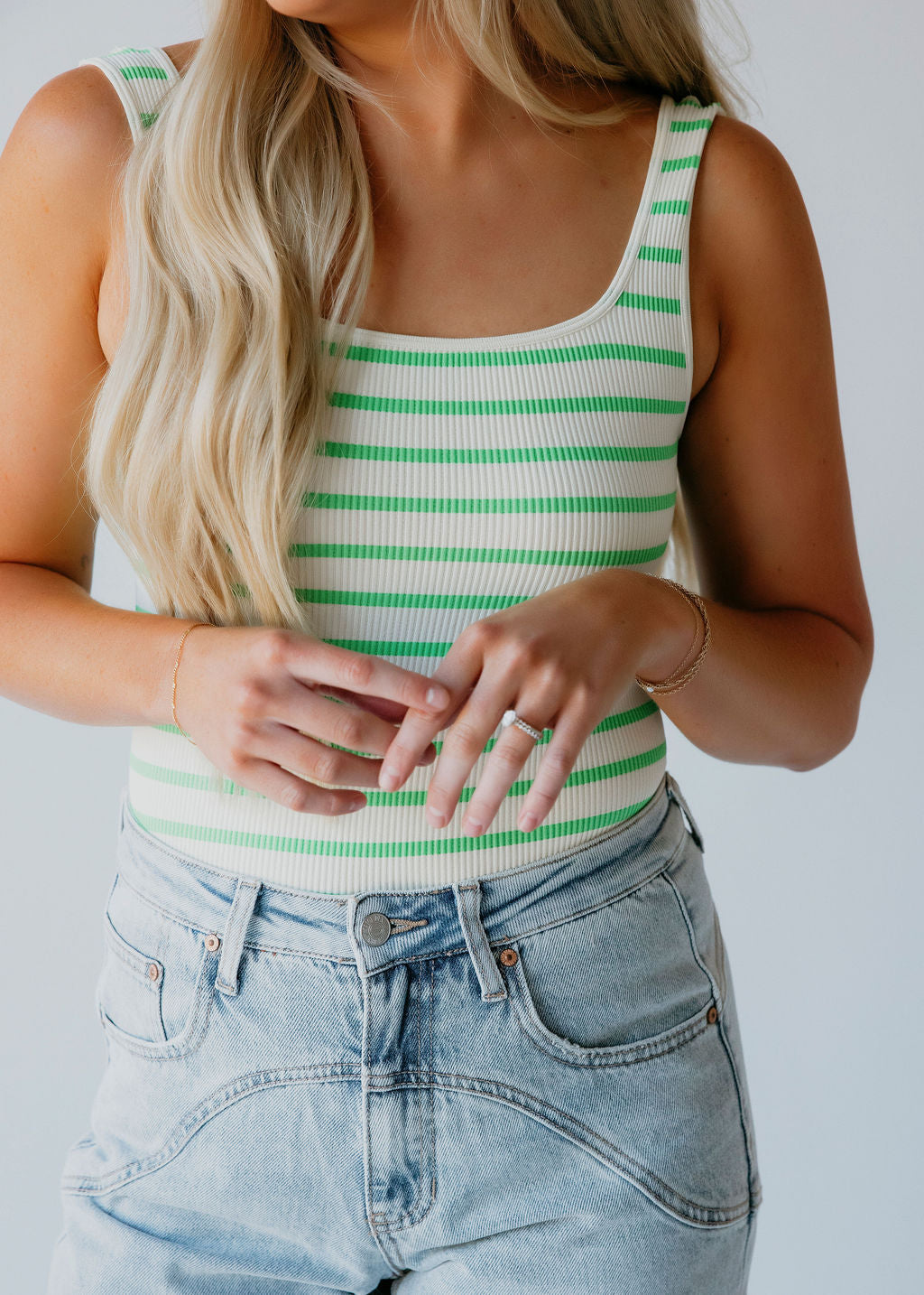 image of Ronnie Striped Rib Bodysuit