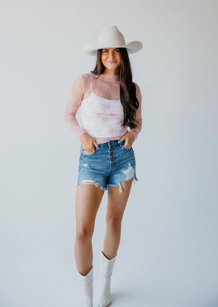 Elaina Mesh Long Sleeve Top product view