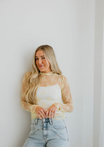 Elaina Mesh Long Sleeve Top