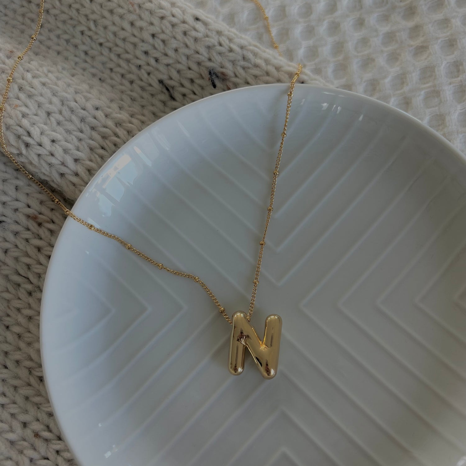 Bubble Initial Necklace