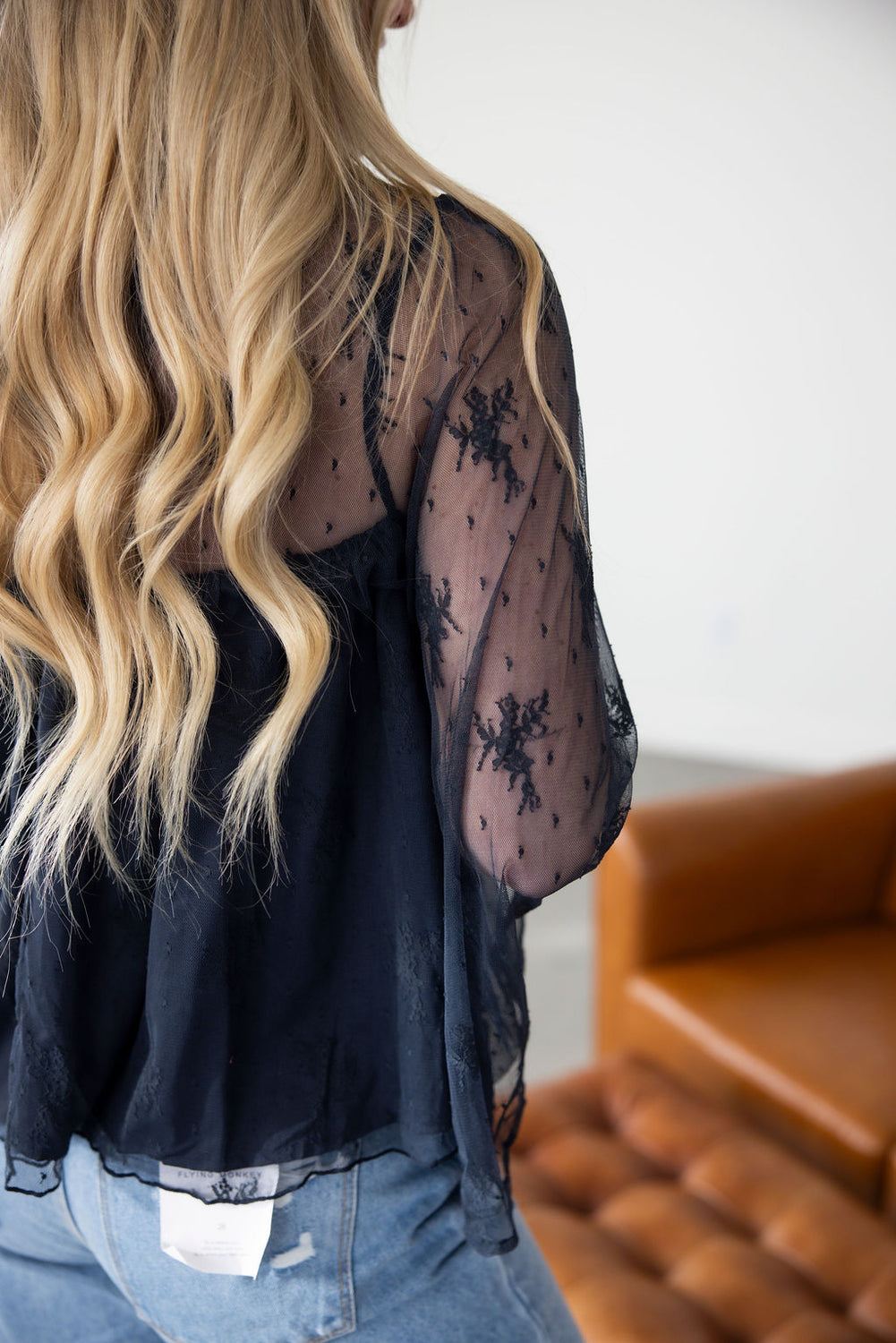 Roslyn Mock Neck Lace Blouse