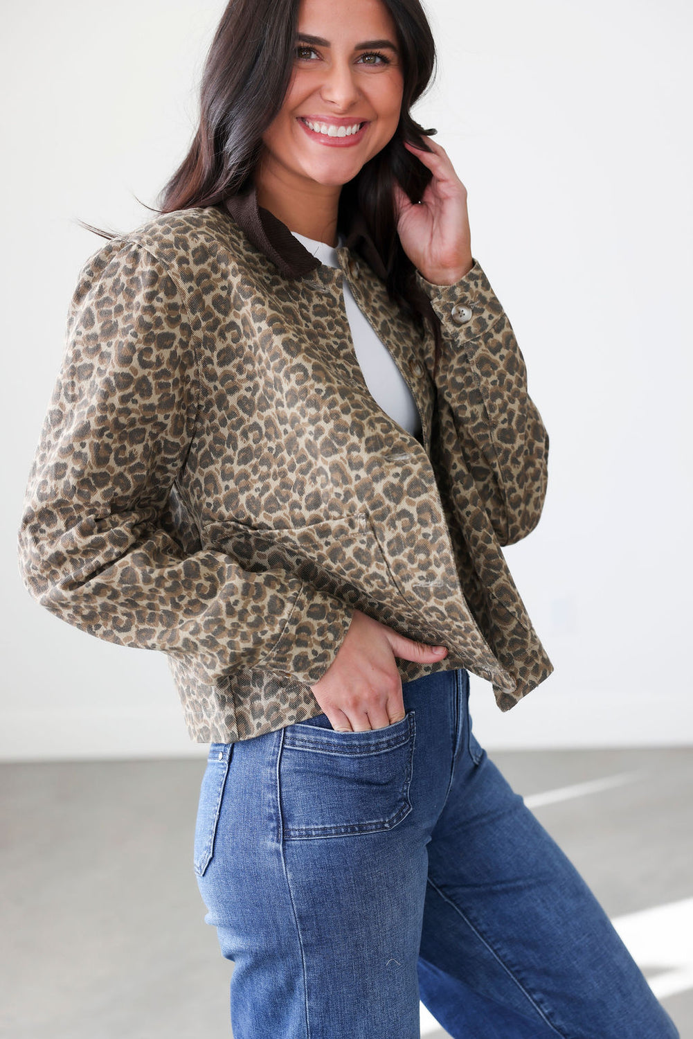 Mindie Leopard Barn Jacket
