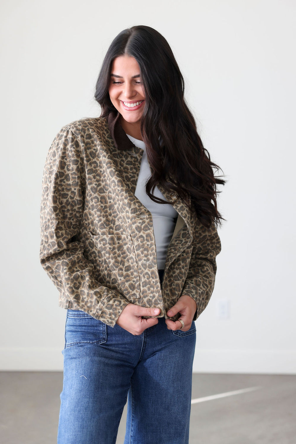 Mindie Leopard Barn Jacket