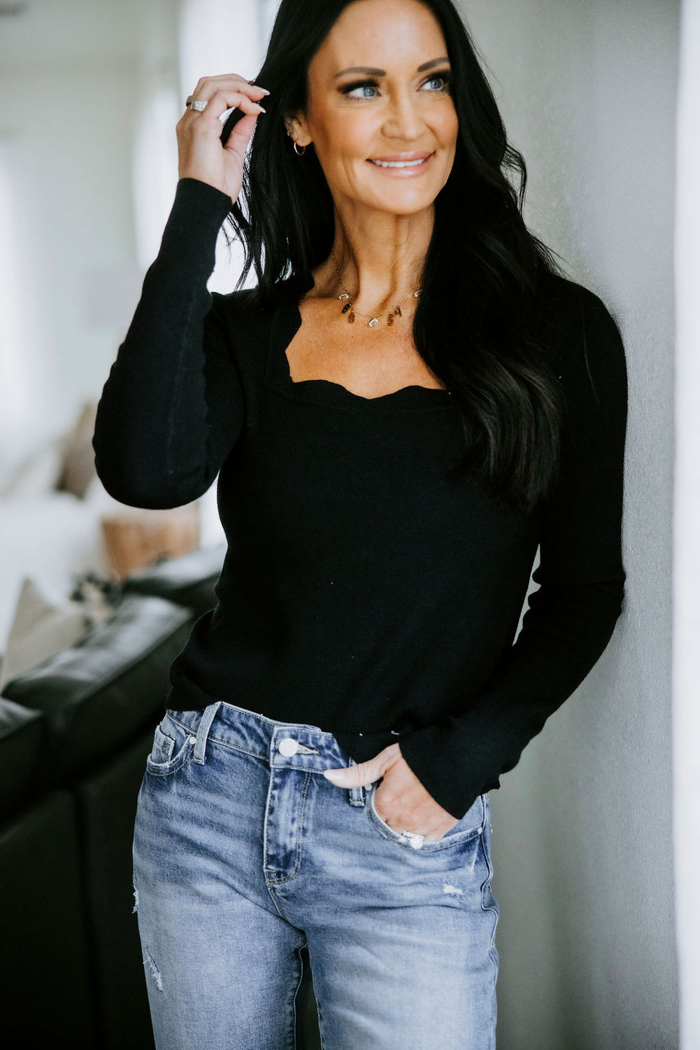 Finley Scallop Knit Top