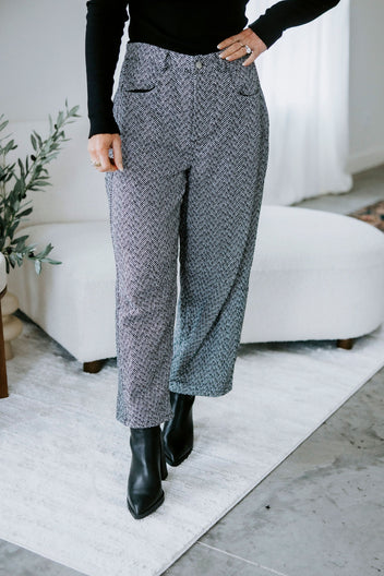 Charli Herringbone Barrel Pants