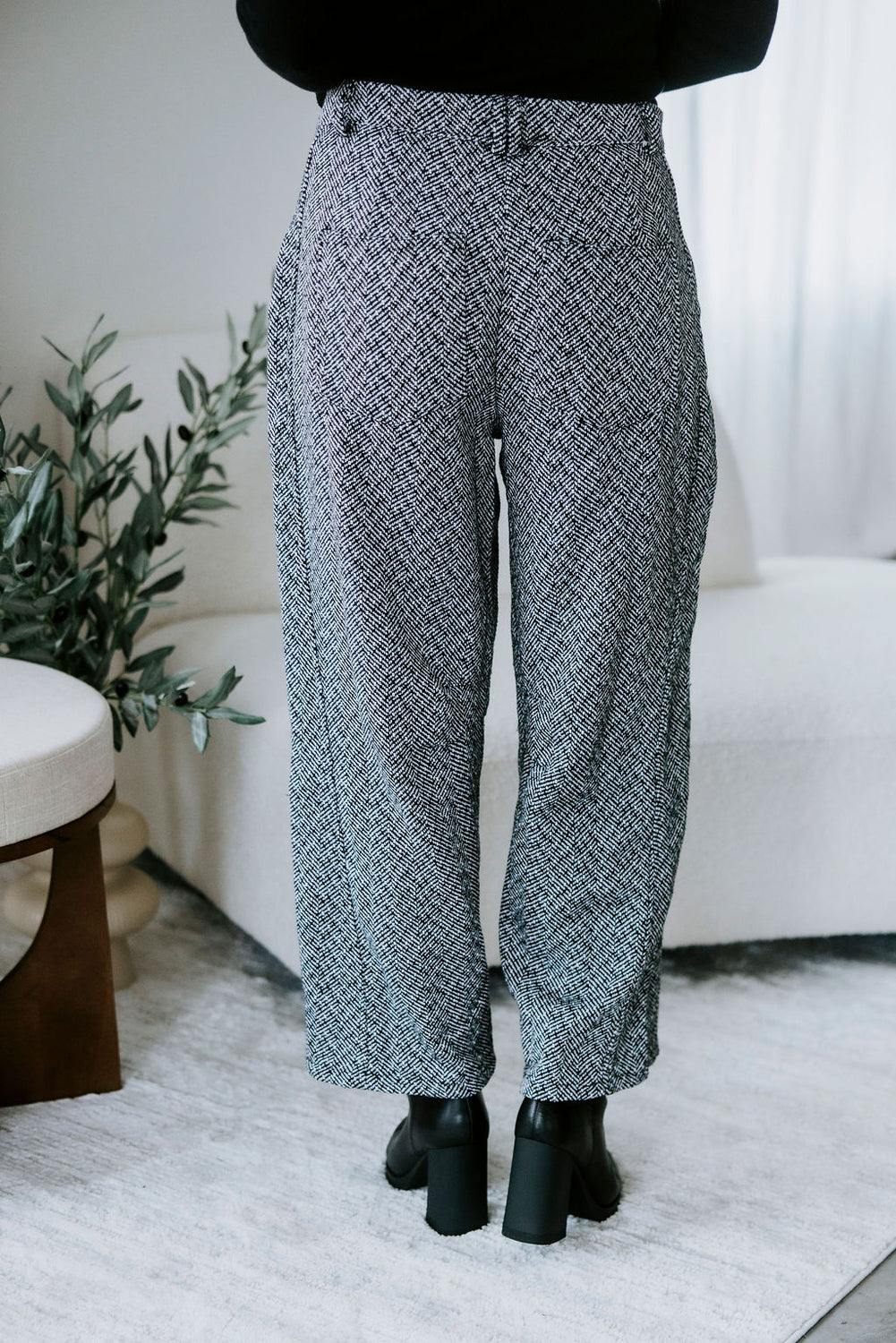 Charli Herringbone Barrel Pants